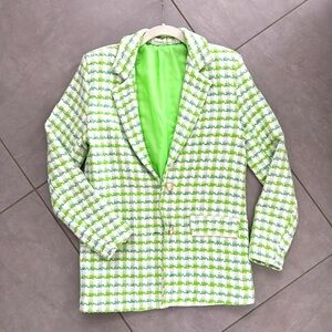 SUSY MIX NWOT lime green and whiter blazer